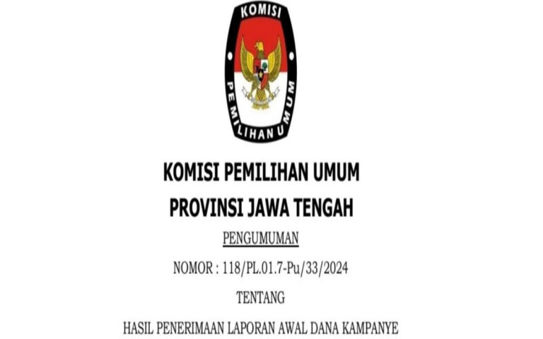 Dana Awal Kampanye Parpol di Jateng, PKB Terbesar, PDI Perjuangan Urutan ke-14