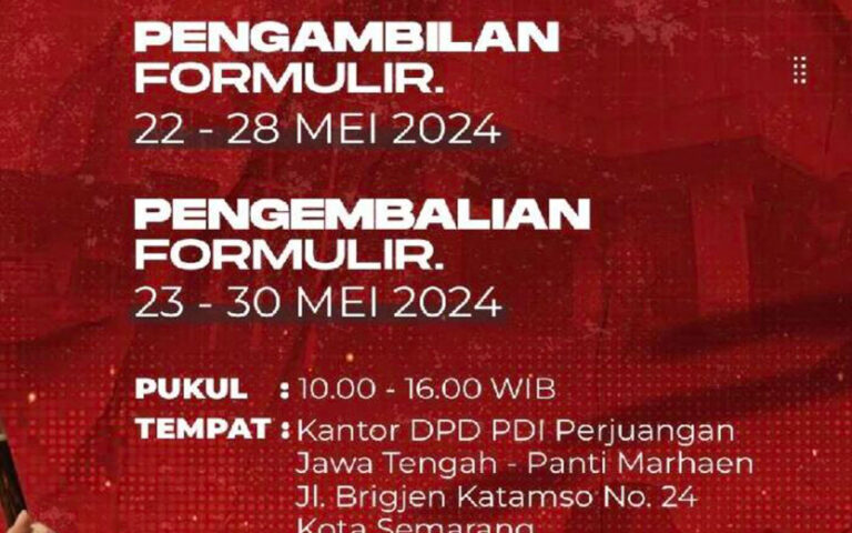 DPD PDIP Jateng Mulai Buka Pendaftaran Balon Gubernur di Pilkada 2024
