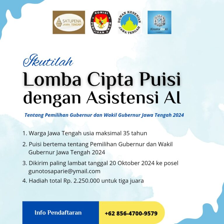 DKJT Adakan Lomba Cipta Puisi AI tentang Pilgub Jateng 2024