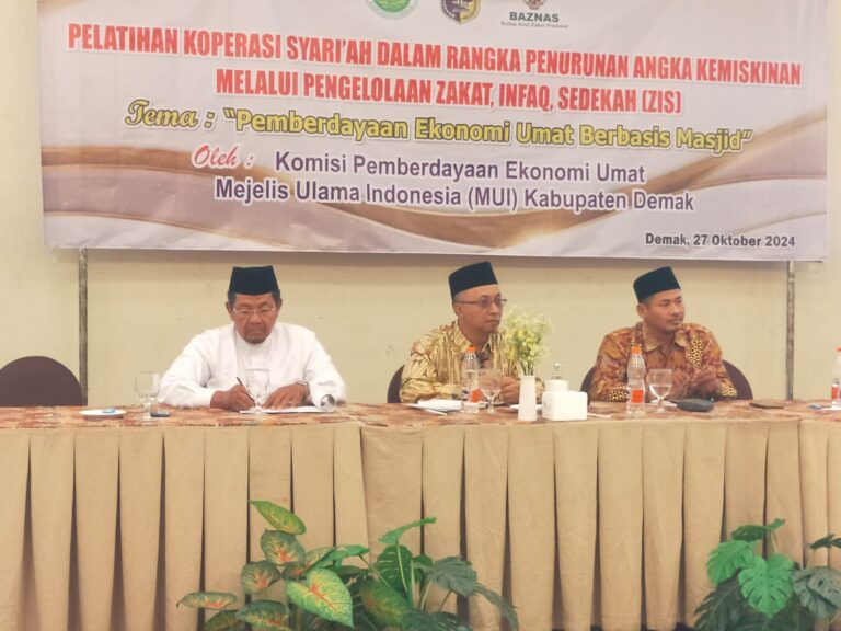 Tekan Angka Kemiskinan, MUI Demak Gelar Pelatihan Koperasi Syari’ah