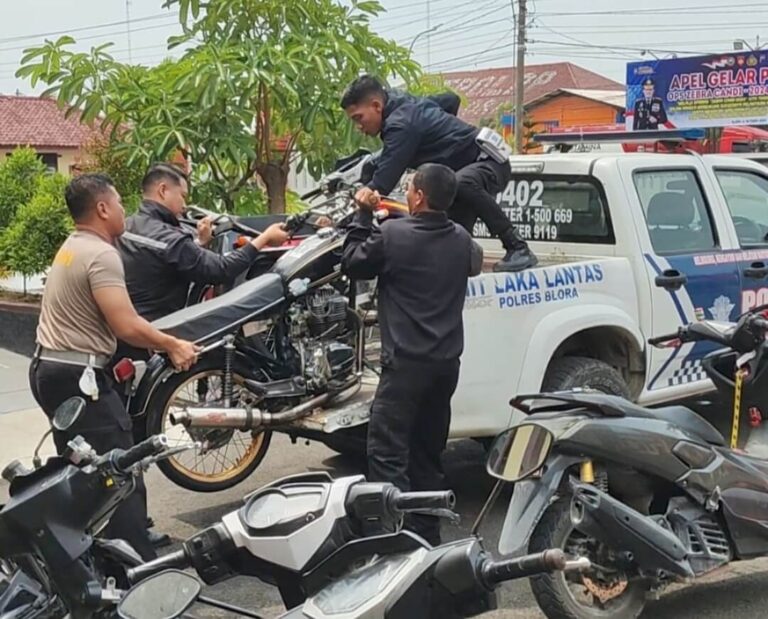 Razia Balap Liar, Polres Blora Amankan Puluhan Motor 