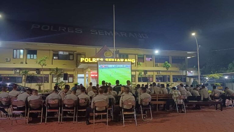 Dukung Timnas Indonesia, Polres Semarang Gelar Nobar