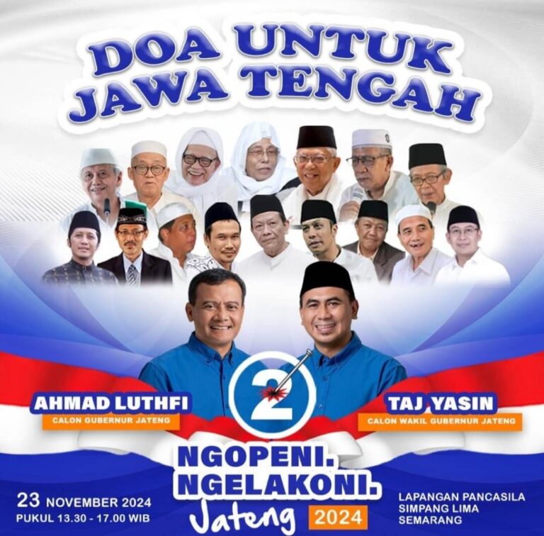 Luthfi-Yasin Akan Gelar Doa Bersama untuk Jateng di Simpang Lima