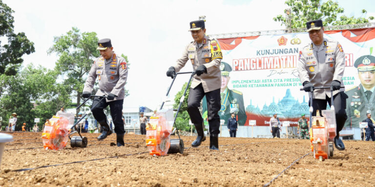 Kapolri dan Panglima TNI Tinjau Pemanfaatan Lahan untuk Ketahanan Pangan di Jateng