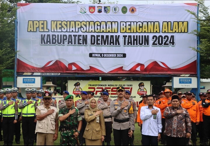 Polres Demak Bersama Pemda Gelar Apel Kesiapsiagaan Bencana Alam