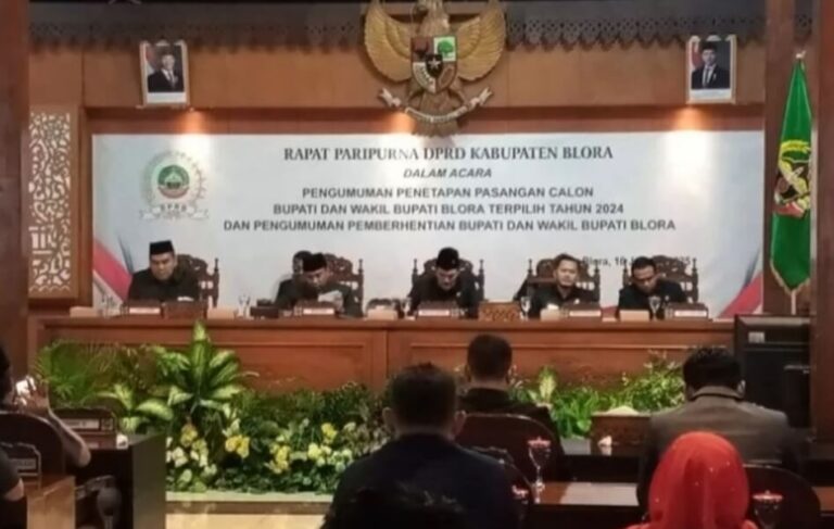 DPRD Blora Umumkan Penetapan Bupati dan Wakil Bupati Terpilih 2024