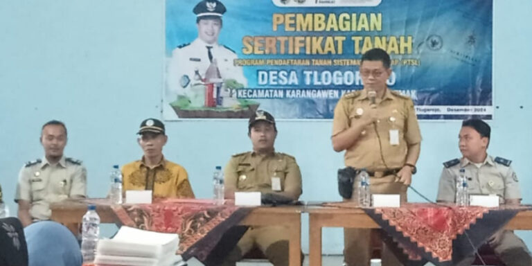 530 Sertifikat Tanah Dibagikan ke Warga Tlogorejo Demak