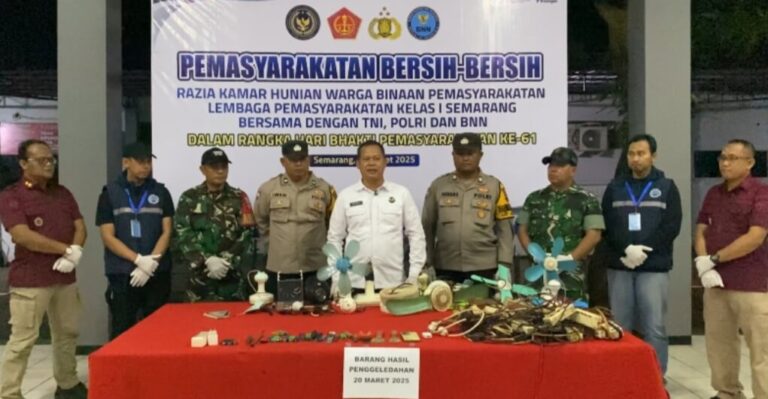 Aneka Barang Terlarang Ditemukan Petugas Gabungan di Blok Lapas Kedungpane Semarang