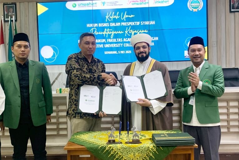 UNWAHAS melakukan penandatanganan Nota Kesepahaman (Memorandum of Understanding / MoU) bersama Innovative University College, Malaysia, Senin (5/5).(Foto Ist)