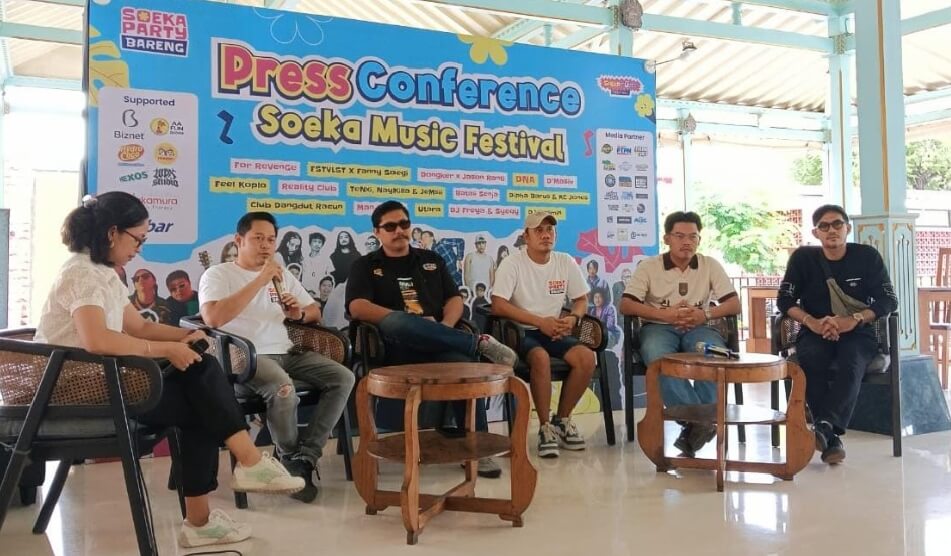 Co Founder Soeka Music Festival, menggelar konferensi pers di Ono Solo Kopi, Rabu (21/5).(Foto Ist)