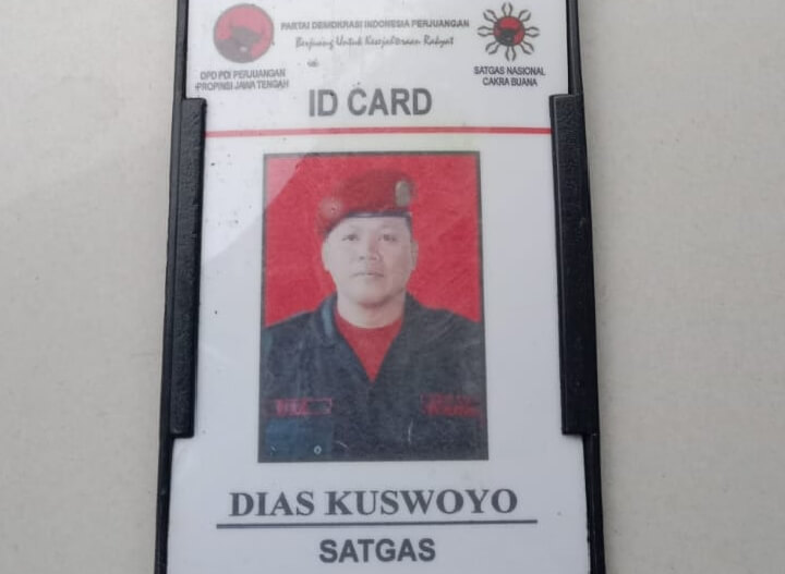 KTA Satgas PDI Perjuangan, Dias Kuswoyo.(Foto Ist)