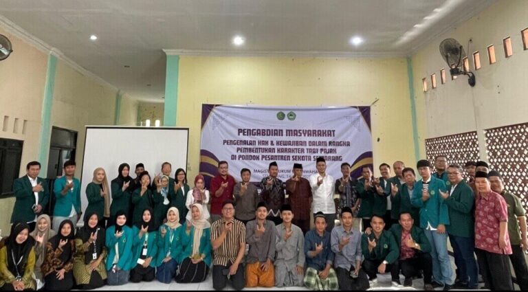 FH Unwahas melakukan pengabdian masyarakat di Ponpes Asshodiqiyah, Kaligawe, Gayamsari, Kota Semarang pada Sabtu (14/6) lalu.(Foto Ist)