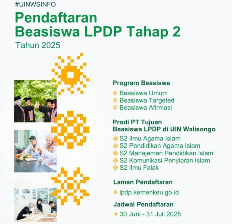 Lima Prodi S2 UIN Walisongo Masuk Skema LPDP 2025, Pendaftaran hingga Akhir Juli
