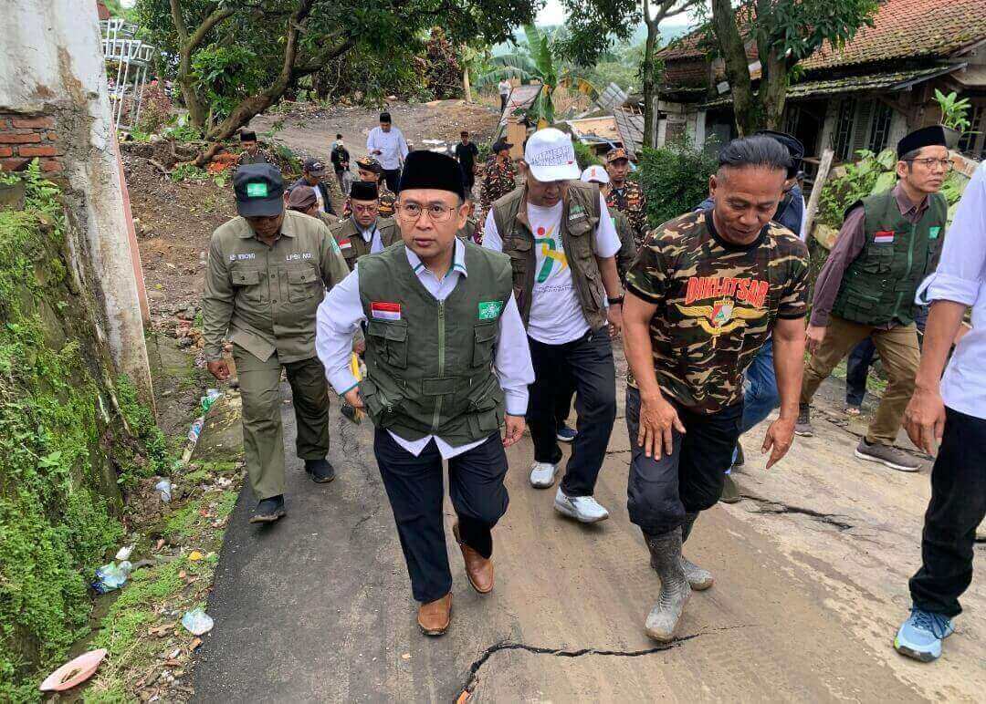 Gus Rozin Tinjau Bencana Tanah Bergerak di Padasari