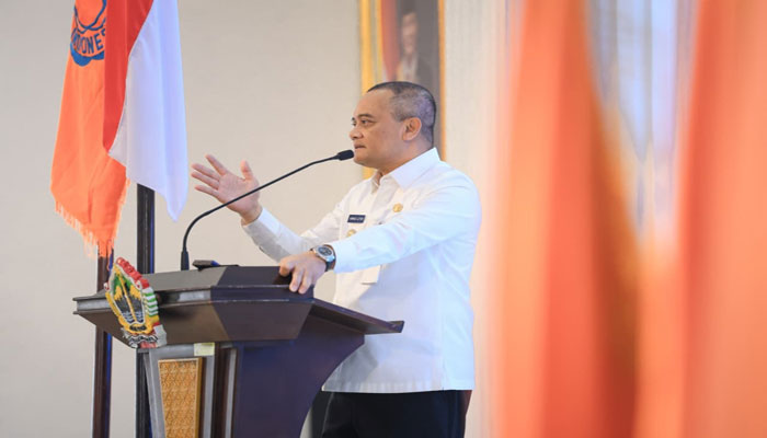 Gubernur Ahmad Luthfi dalam Rapat Kerja Daerah (Rakerda) DPD REI Jateng di Wisma Perdamaian, Kota Semarang, Rabu (11/2). [Foto: Dok Humas]
