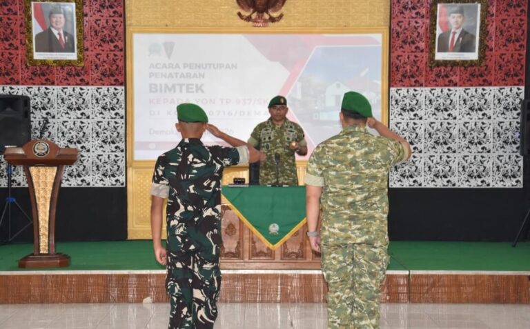 Penutupan Bimtek Prajurit Batalyon TP 937