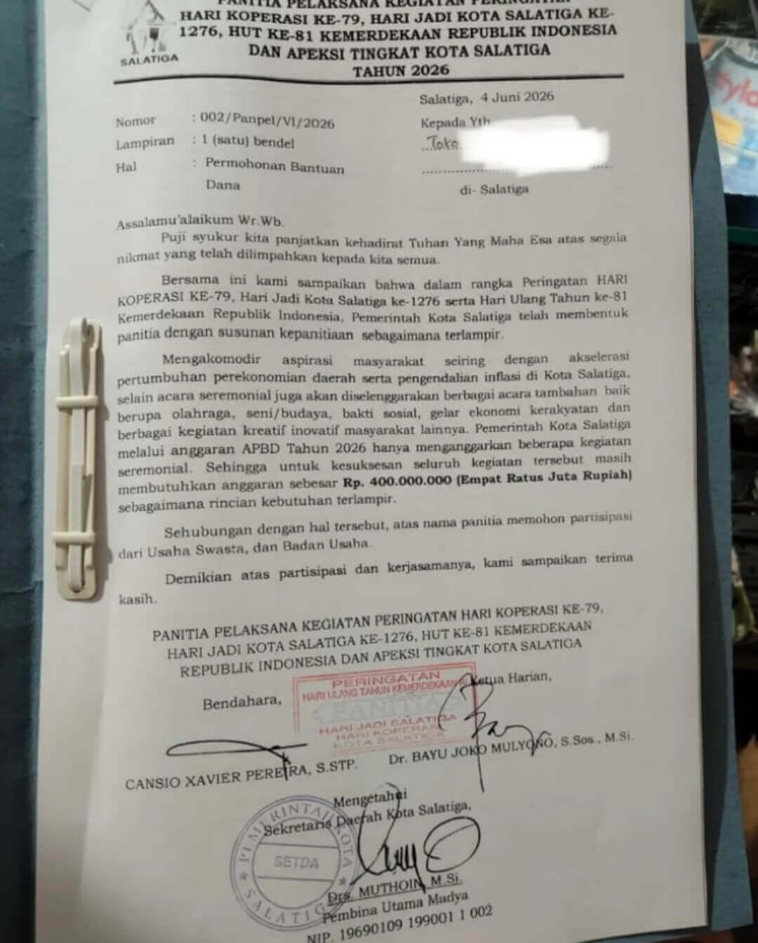 Proposal HUT Kota Salatiga