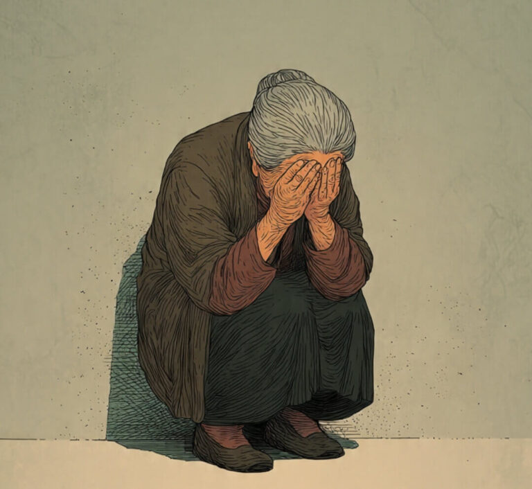Ilustrasi Nenek depresi