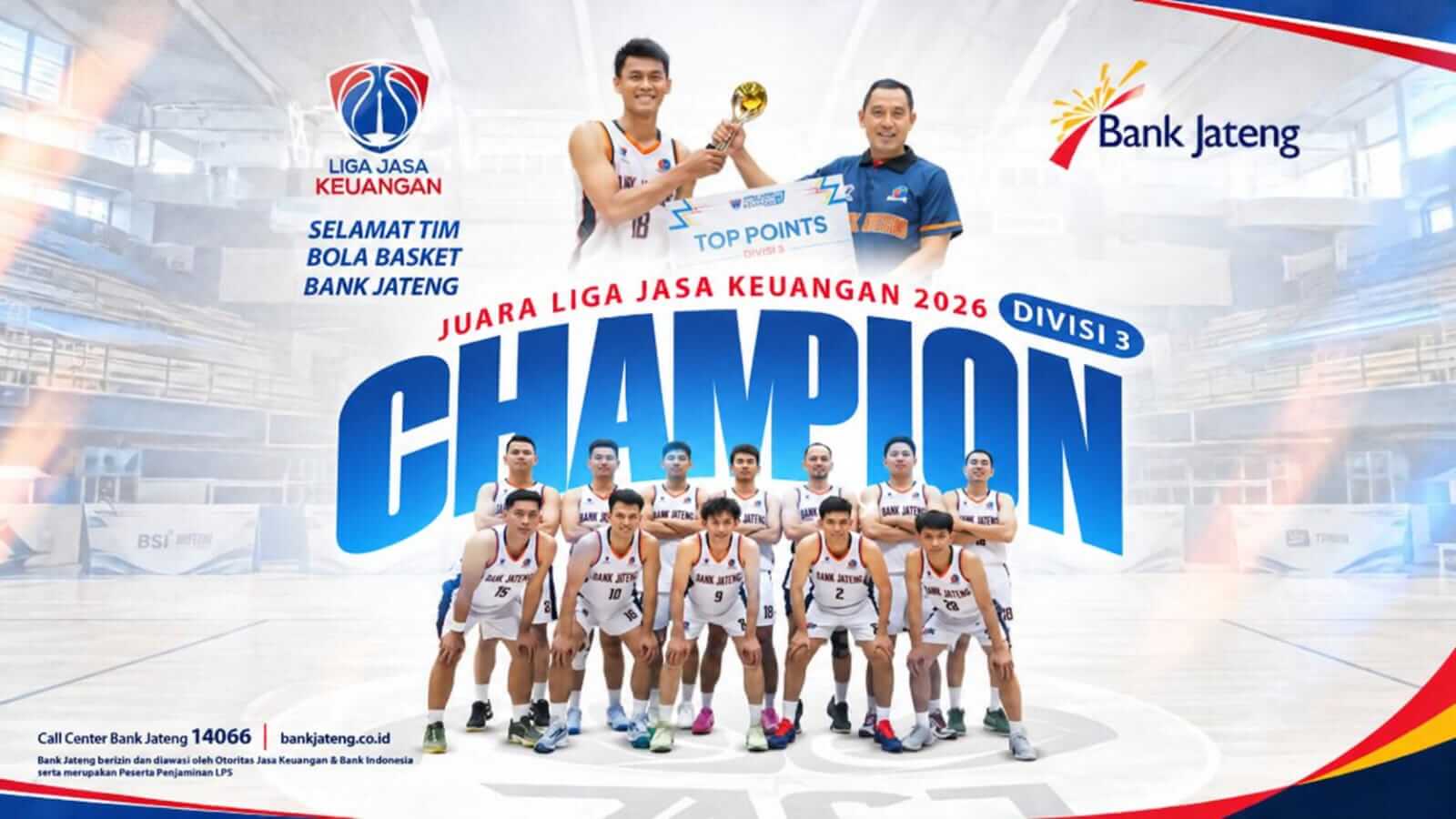 Bank Jateng Juara Liga Jasa Keuangan 2026